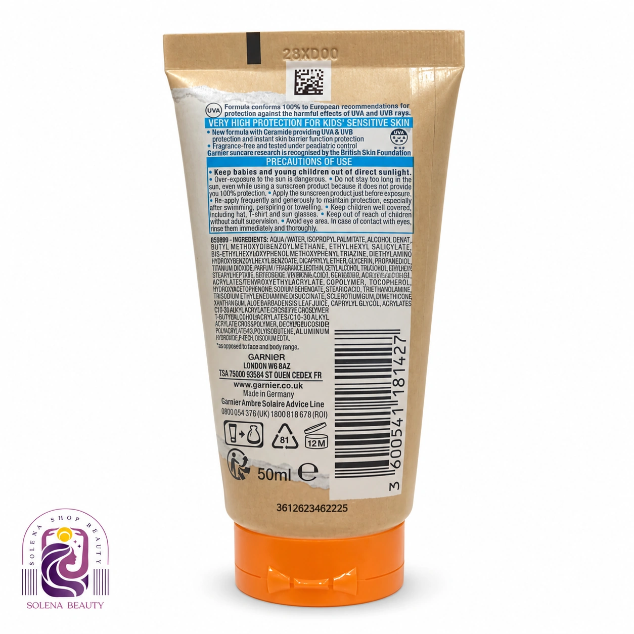 ضدآفتاب کودک گارنیر مدل کیدز سنسیتیو سرامید پروتکت SPF50+ حجم ۵۰ میلی‌لیتر - تصویر 2
